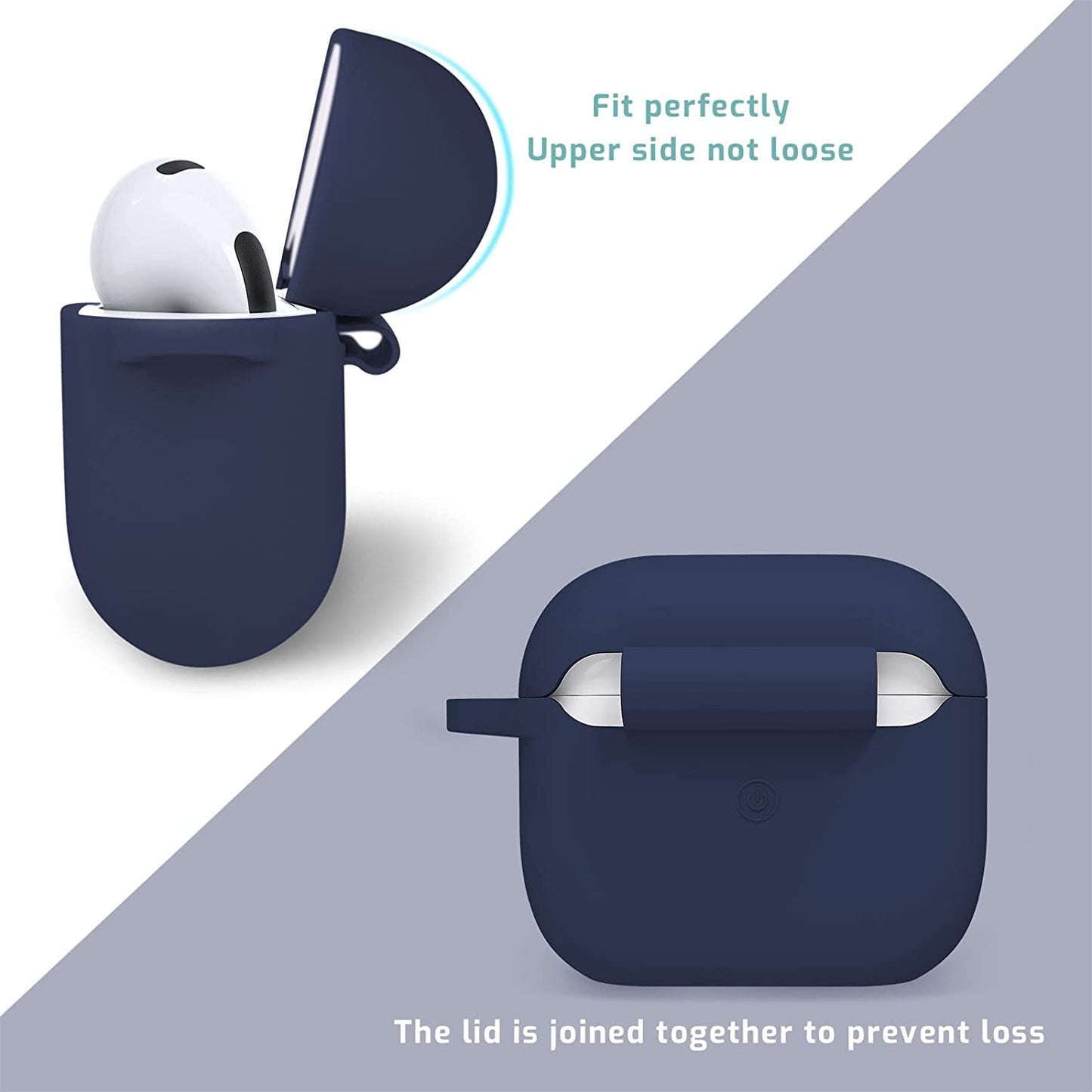 Meyaar Silicone Basic Cover Compatible with Airpods 3rd Generation Case (2021) With Metal Hook