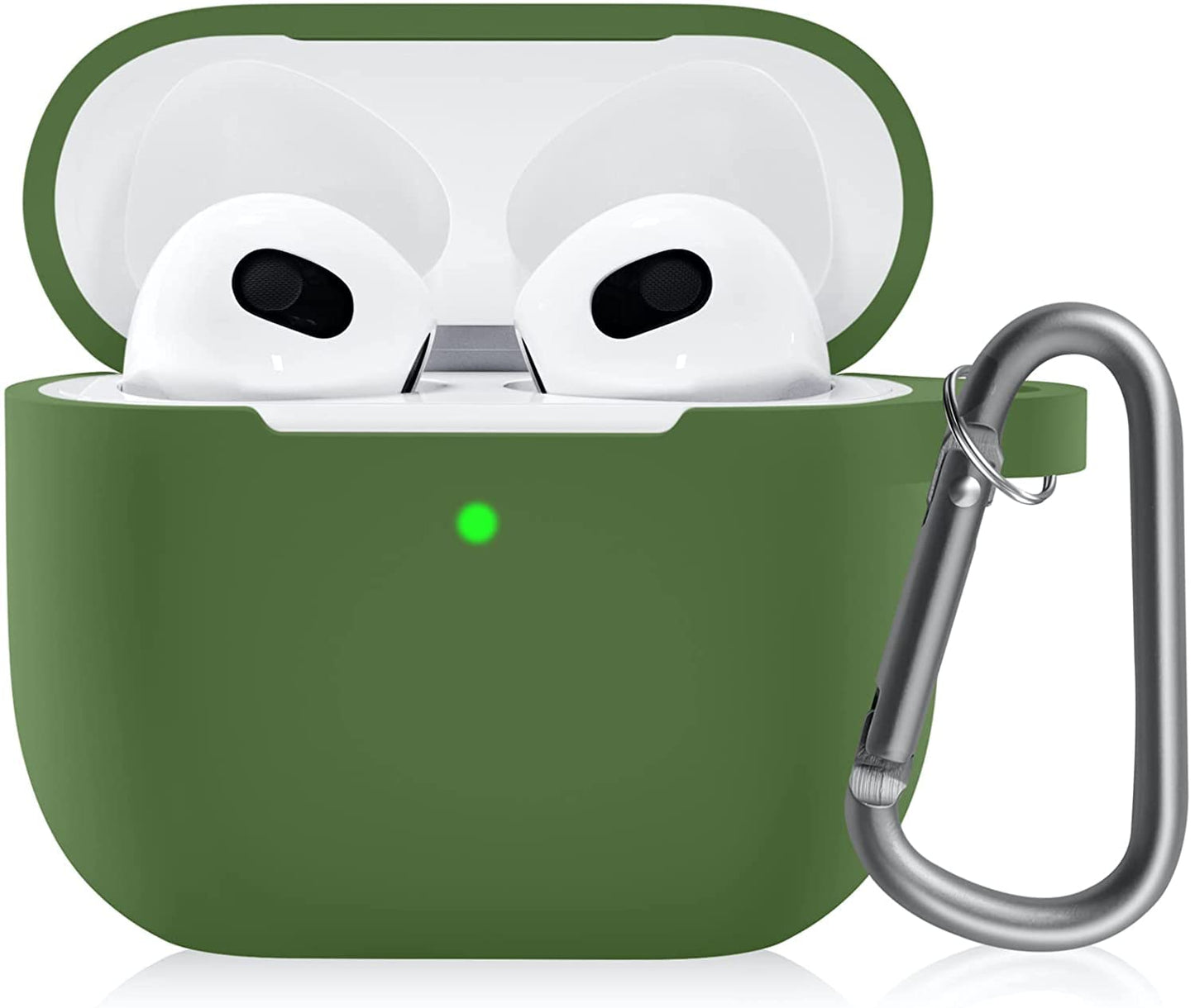 Meyaar Silicone Basic Cover Compatible with Airpods 3rd Generation Case (2021) With Metal Hook