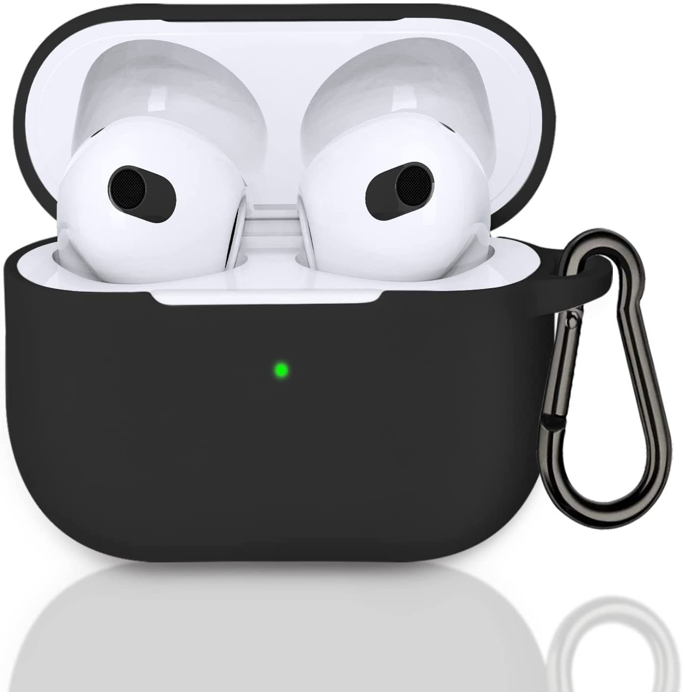 Meyaar Silicone Basic Cover Compatible with Airpods 3rd Generation Case (2021) With Metal Hook