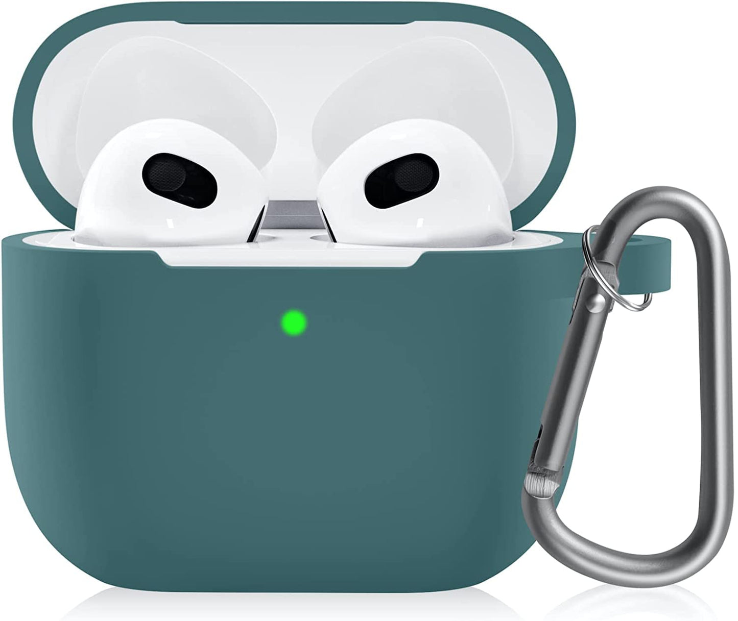 Meyaar Silicone Basic Cover Compatible with Airpods 3rd Generation Case (2021) With Metal Hook