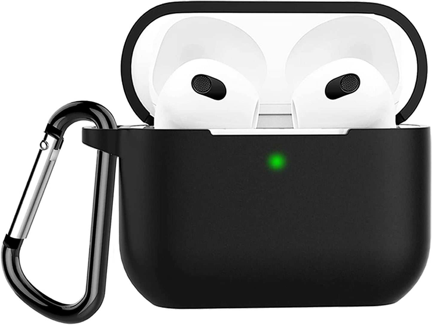 Meyaar Silicone Basic Cover Compatible with Airpods 3rd Generation Case (2021) With Metal Hook