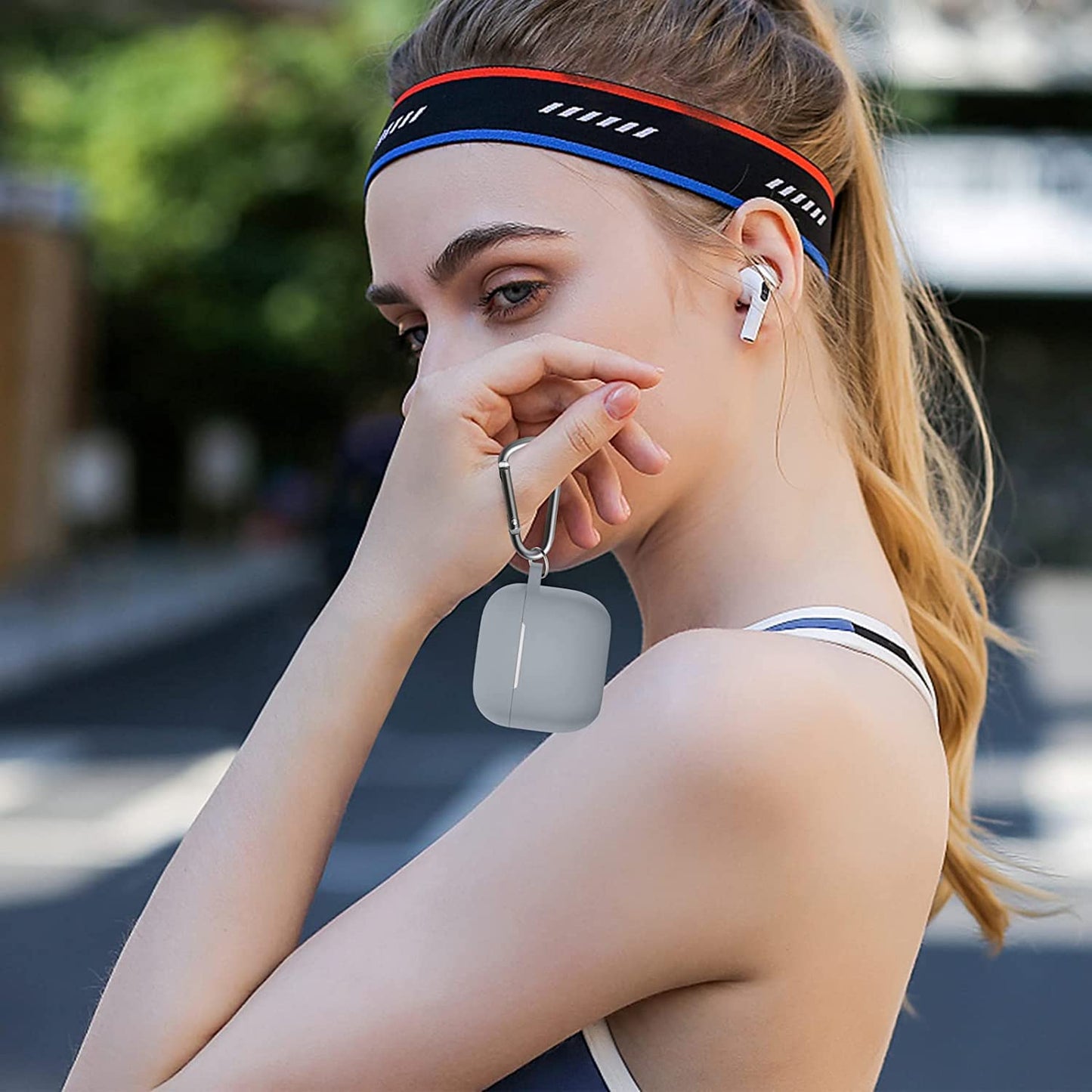 Meyaar Silicone Basic Cover Compatible with Airpods 3rd Generation Case (2021) With Metal Hook