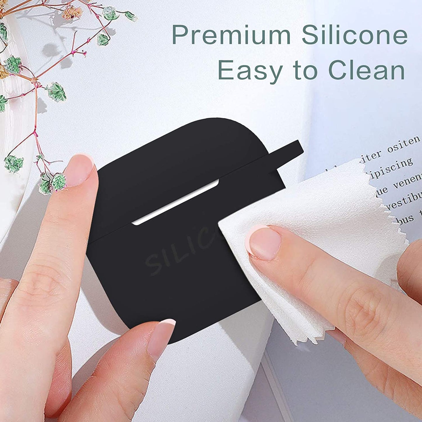Meyaar Silicone Basic Cover Compatible with Airpods 3rd Generation Case (2021) With Metal Hook