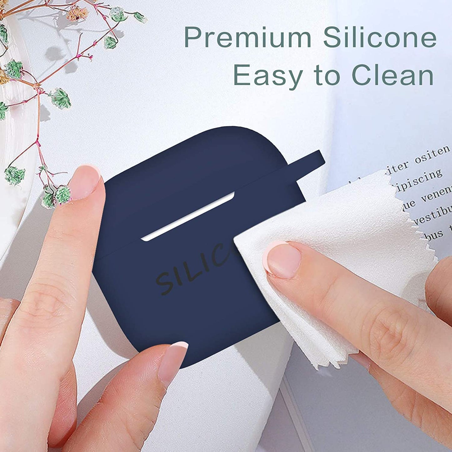 Meyaar Silicone Basic Cover Compatible with Airpods 3rd Generation Case (2021) With Metal Hook
