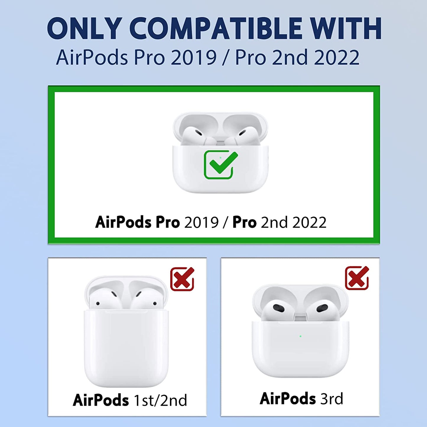 Meyaar Case Made For Airpods Pro 2Nd Generation Case Cover With Keychain