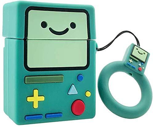 Meyaar Silicon Case Cover with Carabiner Hook for AirPods 1 & 2 (Teal Switch-Green)