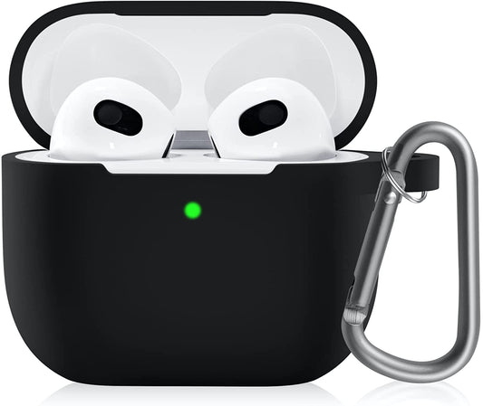 Meyaar Silicone Basic Cover Compatible with Airpods 3rd Generation Case (2021) With Metal Hook