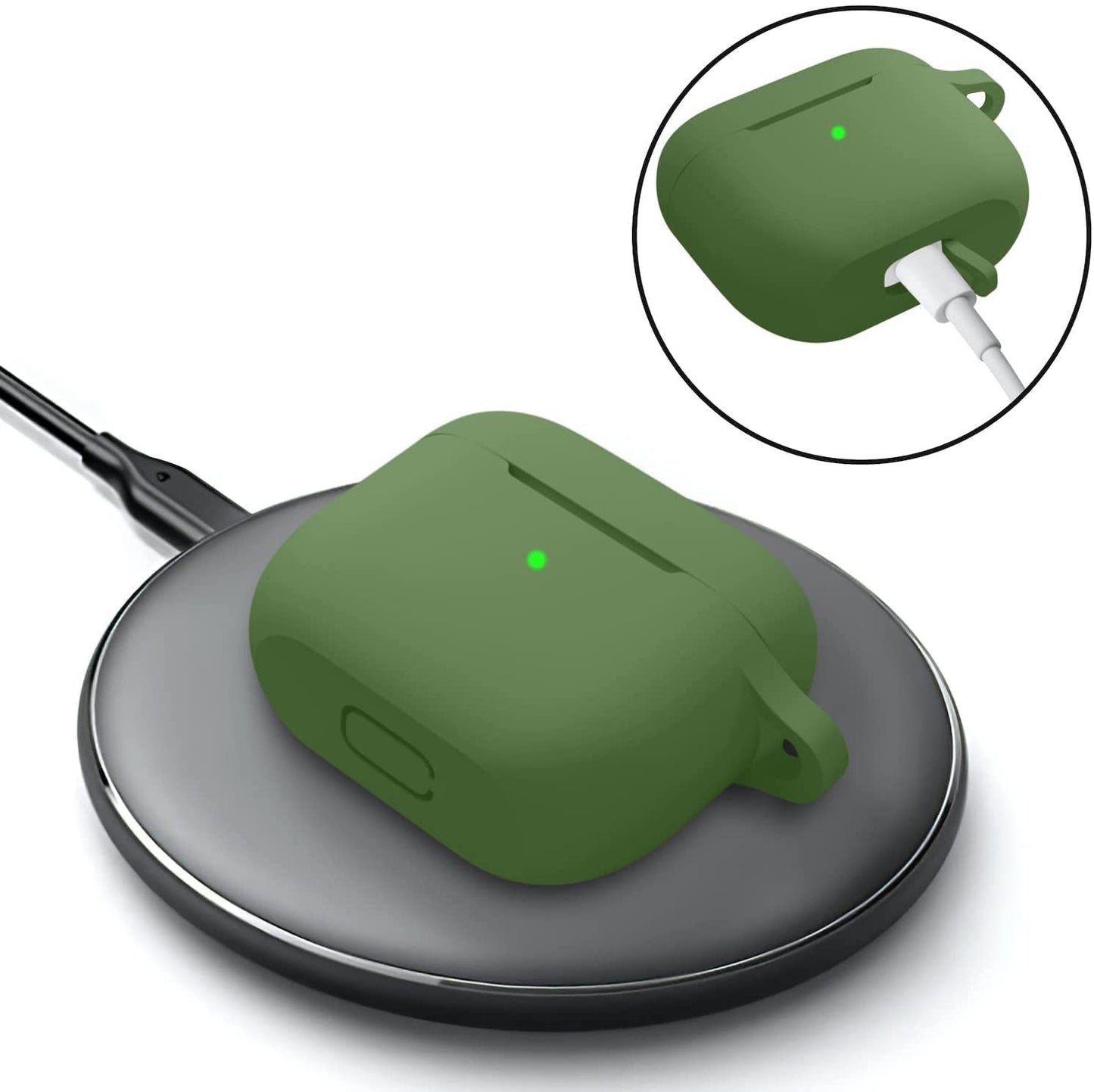 Meyaar Silicone Basic Cover Compatible with Airpods 3rd Generation Case (2021) With Metal Hook