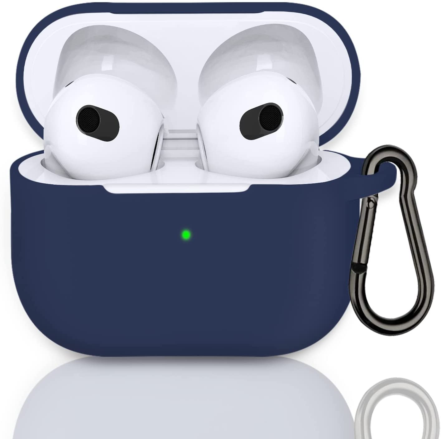 Meyaar Silicone Basic Cover Compatible with Airpods 3rd Generation Case (2021) With Metal Hook