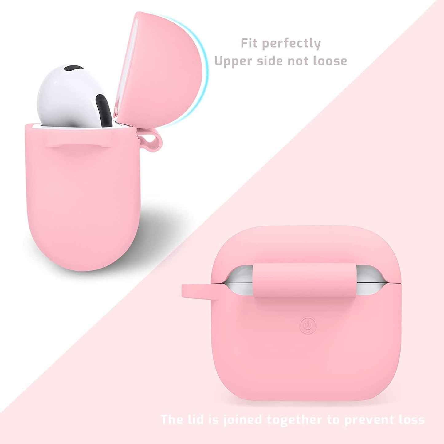 Meyaar Silicone Basic Cover Compatible with Airpods 3rd Generation Case (2021) With Metal Hook