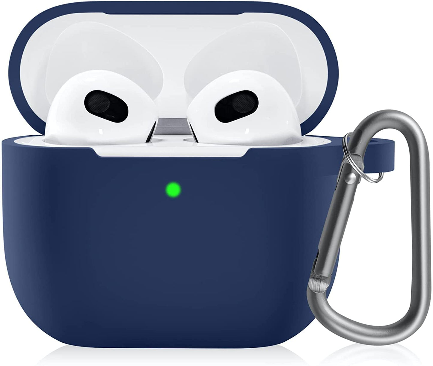 Meyaar Silicone Basic Cover Compatible with Airpods 3rd Generation Case (2021) With Metal Hook