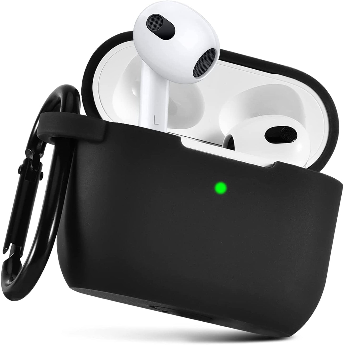 Meyaar Silicone Basic Cover Compatible with Airpods 3rd Generation Case (2021) With Metal Hook