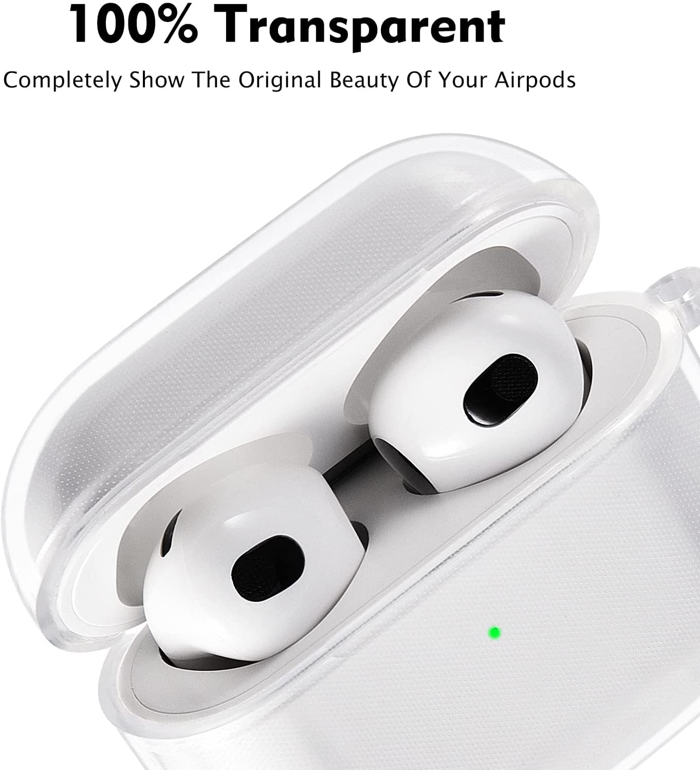 Meyaar Silicone Basic Cover Compatible with Airpods 3rd Generation Case (2021) With Metal Hook