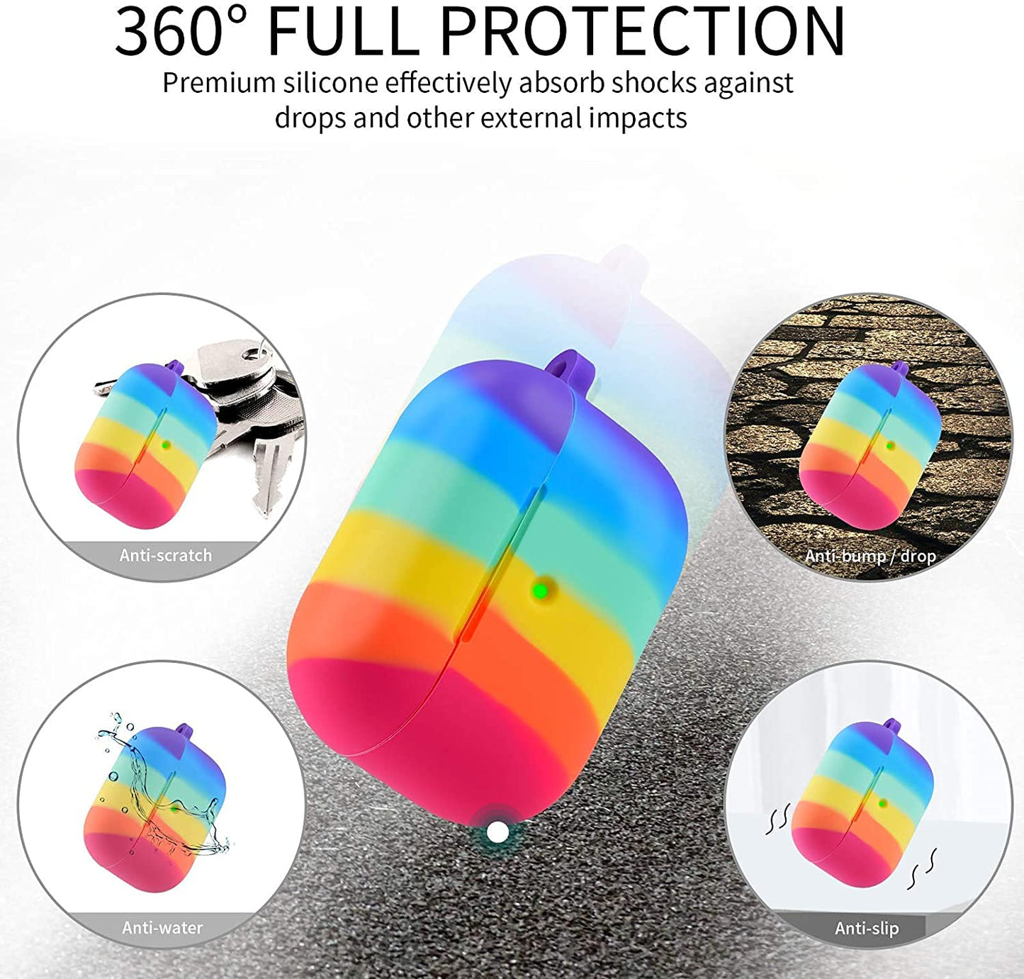 Meyaar Silicone Basic Cover Compatible with Airpods 3rd Generation Case (2021) With Metal Hook