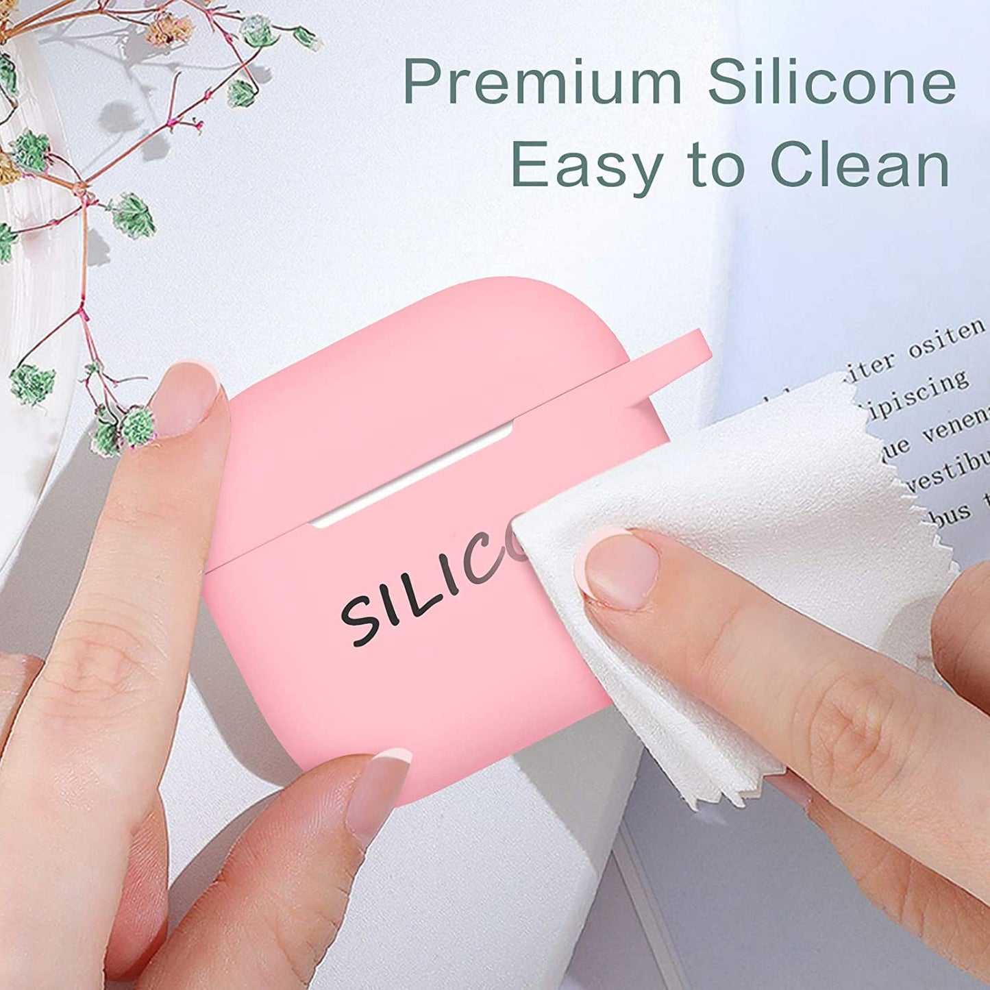 Meyaar Silicone Basic Cover Compatible with Airpods 3rd Generation Case (2021) With Metal Hook